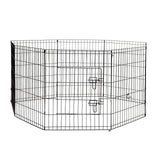 4Paws 8 Panel Playpen Puppy Exercise Fence Cage Enclosure Pets Black All Sizes - 30" - Black