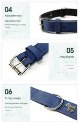 2 PCS Soft Leather Dog Collar - Adjustable & Durable for Medium/Large Dogs S-(48*2.0cm)